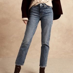 NWOT Banana Republic Premium Denim High Rise Straight Jeans